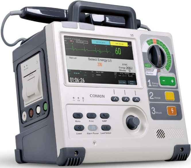 Comen S5 – bifázický defibrilátor s monitorem a AED